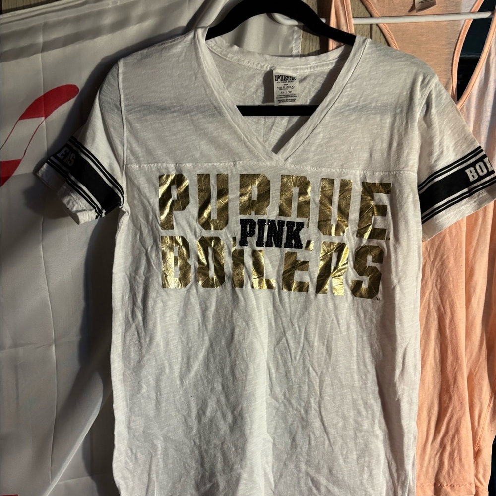 VS PINK PURDUE BOILERMAKERS SHIRT !!! With rhinestones!!!!